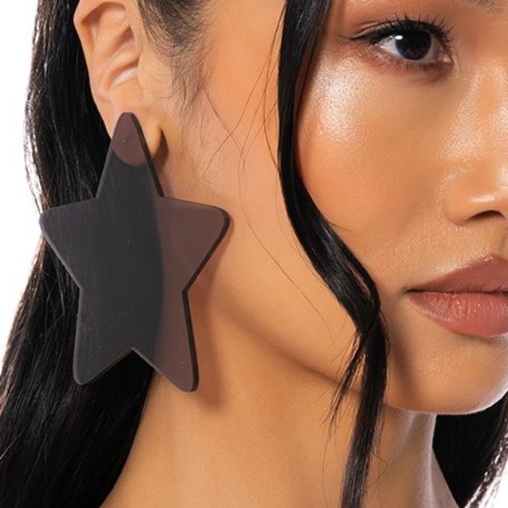 Stasia Star Burst: Jumbo Acrylic Earrings Sample